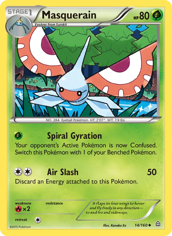 Masquerain Uncommon Pokemon card #14 from Primal Clash