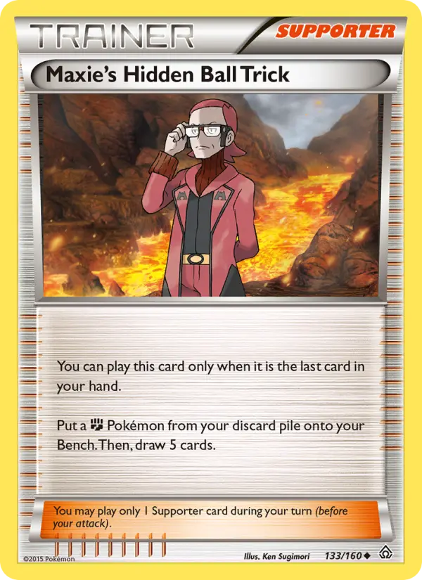 Maxie's Hidden Ball Trick Uncommon Pokemon card #133 from Primal Clash