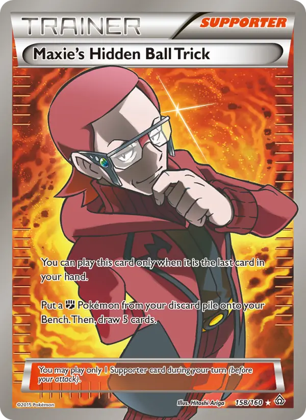Maxie's Hidden Ball Trick Ultra Rare Pokemon card #158 from Primal Clash