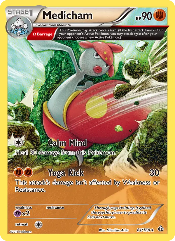 Medicham Rare Pokemon card #81 from Primal Clash