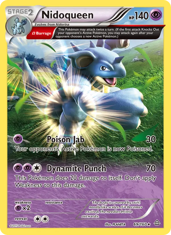 Nidoqueen Rare Pokemon card #69 from Primal Clash