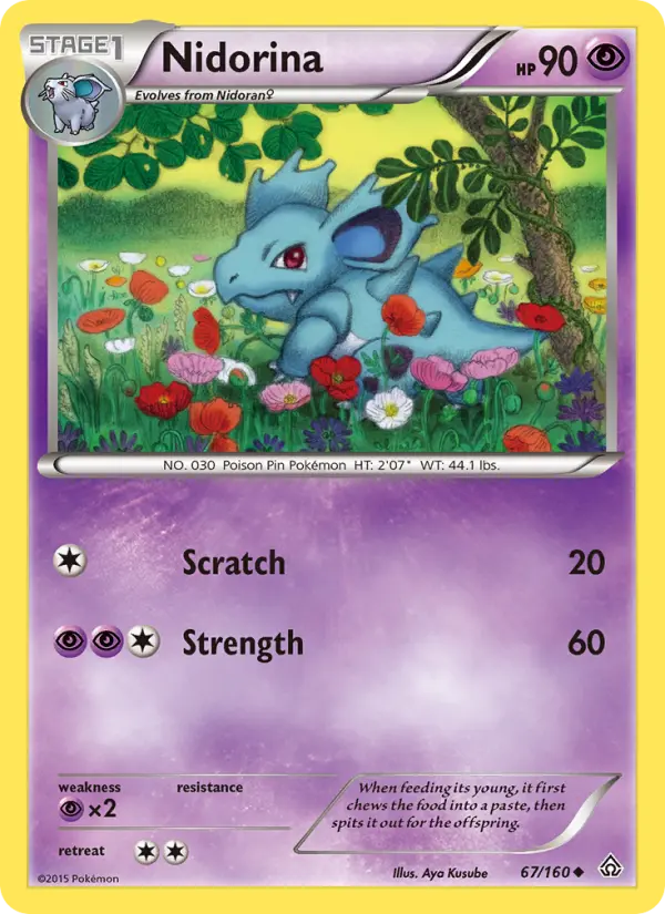 Nidorina Uncommon Pokemon card #67 from Primal Clash