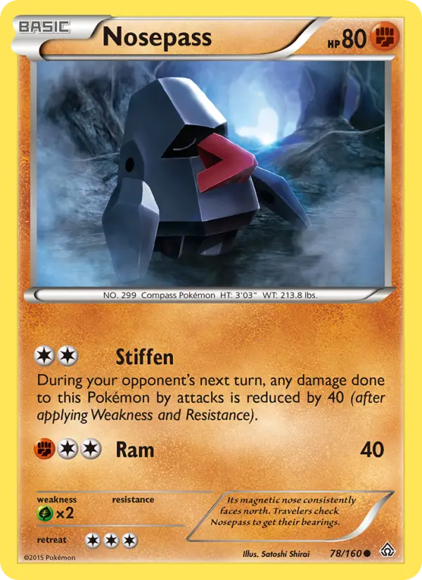 Nosepass Common Pokemon card #78 from Primal Clash
