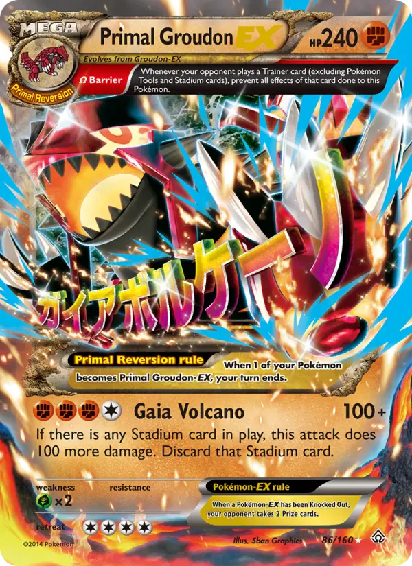 Primal Groudon EX Ultra Rare Pokemon card #86 from Primal Clash