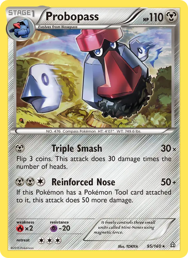Probopass Rare Pokemon card #95 from Primal Clash