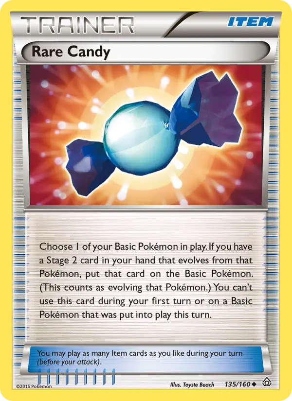 Rare Candy Uncommon Pokemon card #135 from Primal Clash