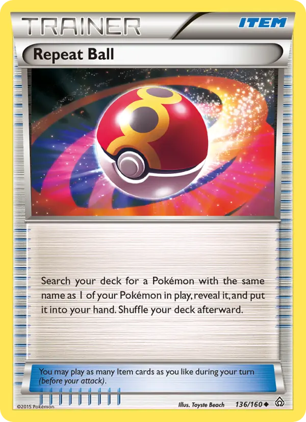 Repeat Ball Uncommon Pokemon card #136 from Primal Clash