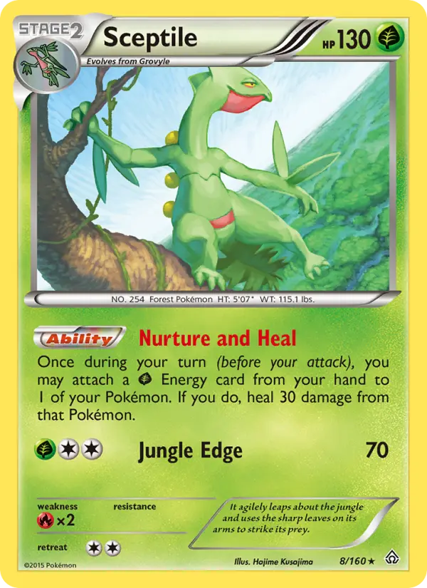 Sceptile Rare Pokemon card #8 from Primal Clash