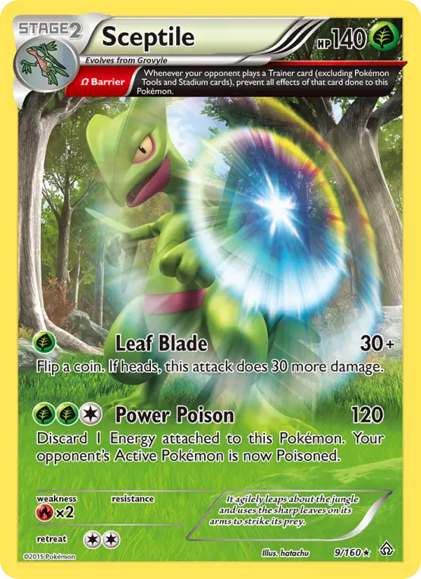 Sceptile Rare Pokemon card #9 from Primal Clash