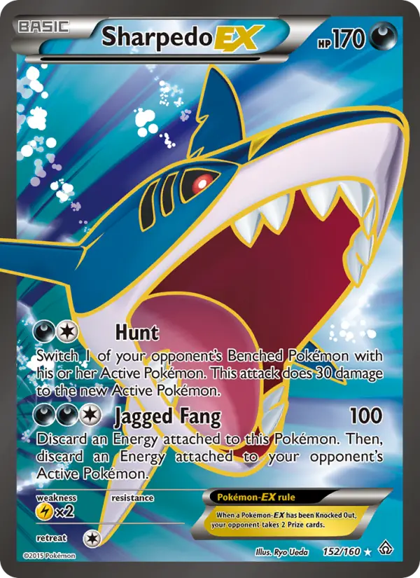 Sharpedo EX Ultra Rare Pokemon card #152 from Primal Clash