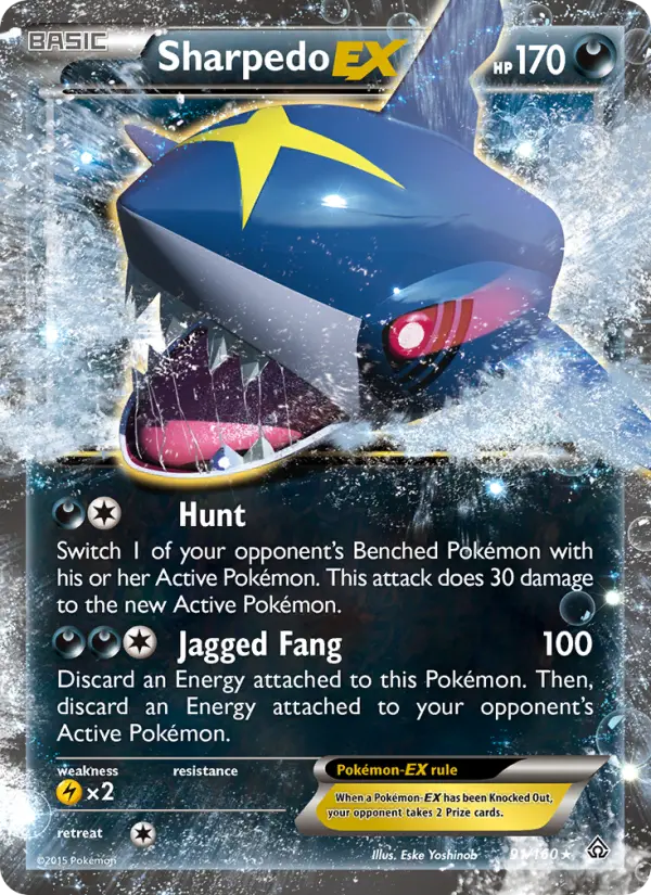 Sharpedo EX Ultra Rare Pokemon card #91 from Primal Clash