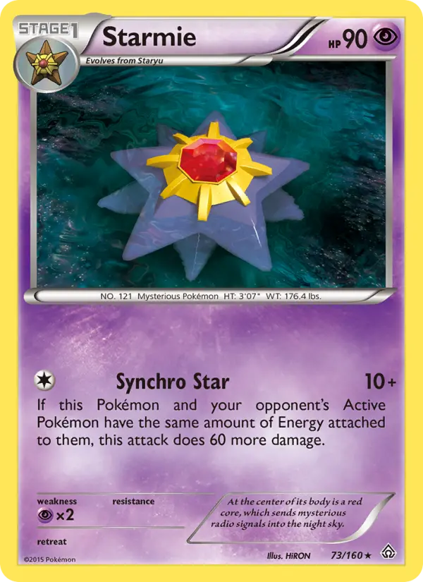 Starmie Rare Pokemon card #73 from Primal Clash