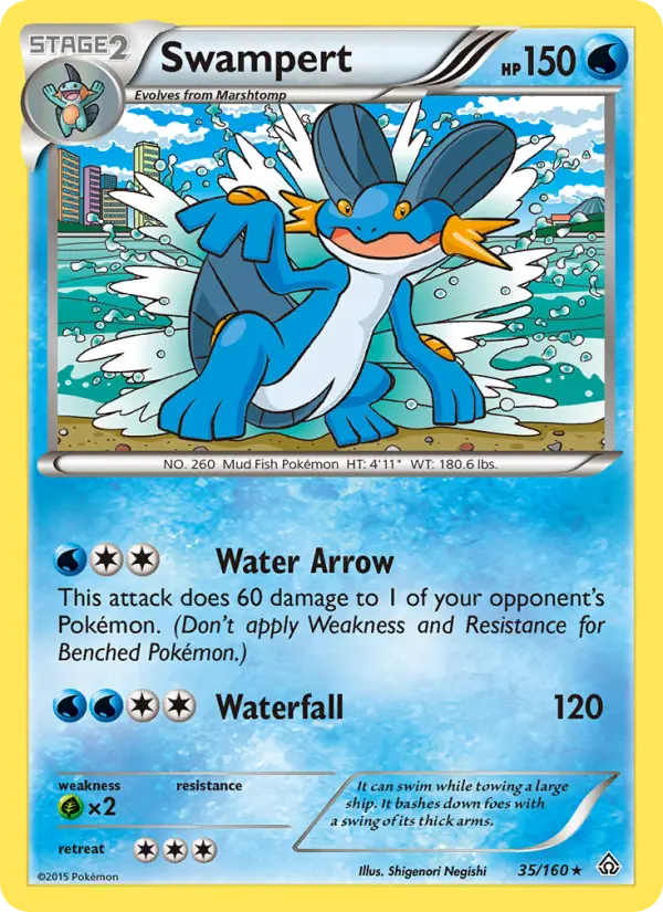Swampert Rare Pokemon card #35 from Primal Clash