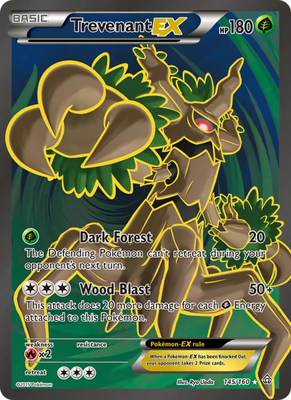 Trevenant EX Ultra Rare Pokemon card #145 from Primal Clash