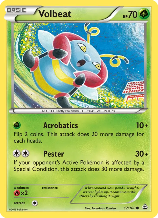 Volbeat Common Pokemon card #17 from Primal Clash