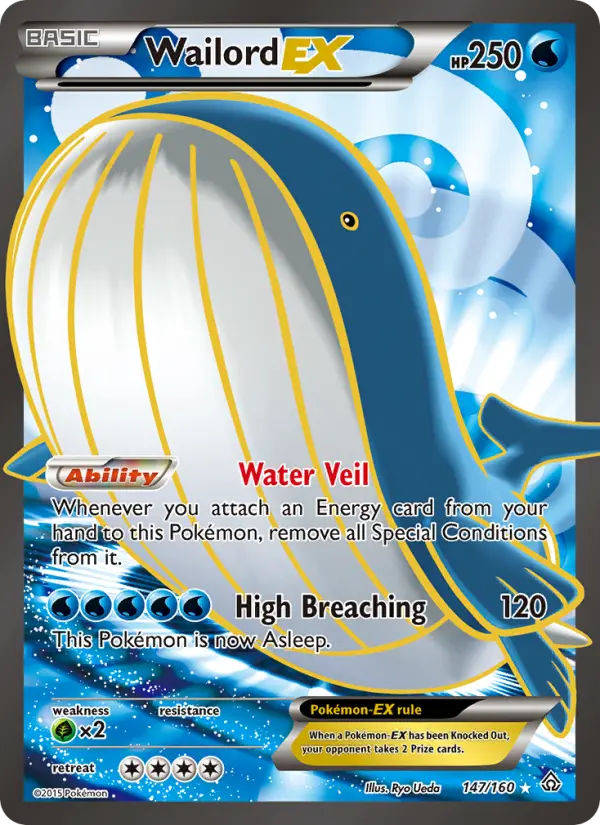 Wailord EX Ultra Rare Pokemon card #147 from Primal Clash