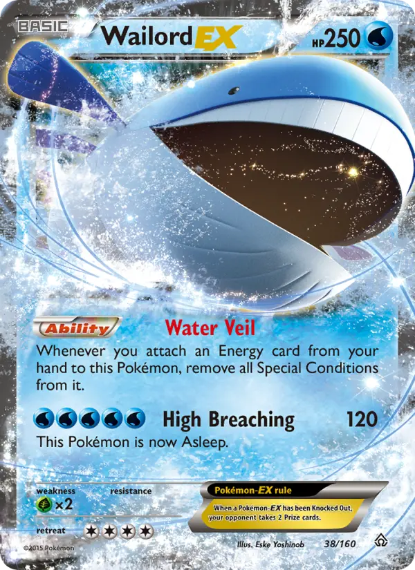 Wailord EX Ultra Rare Pokemon card #38 from Primal Clash