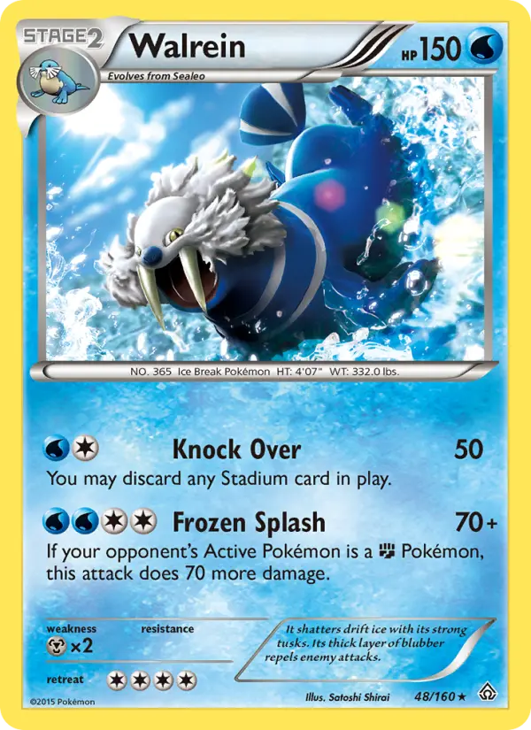 Walrein Rare Pokemon card #48 from Primal Clash