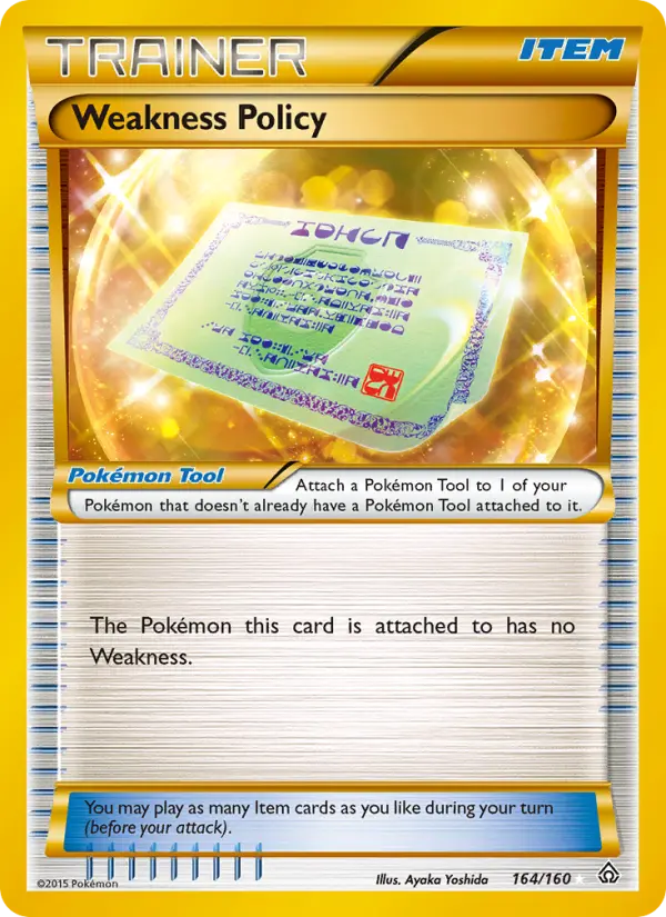 Weakness Policy Secret Rare Pokemon card #164 from Primal Clash