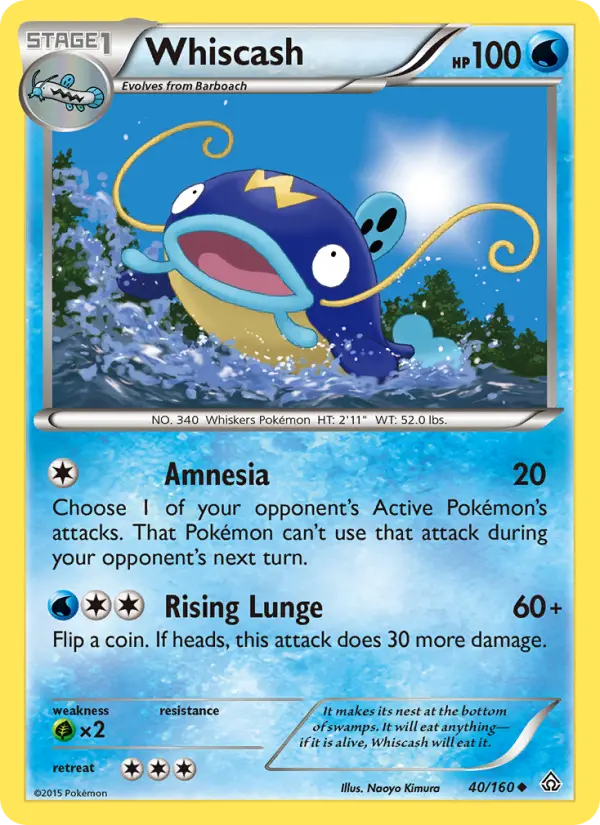 Whiscash Uncommon Pokemon card #40 from Primal Clash