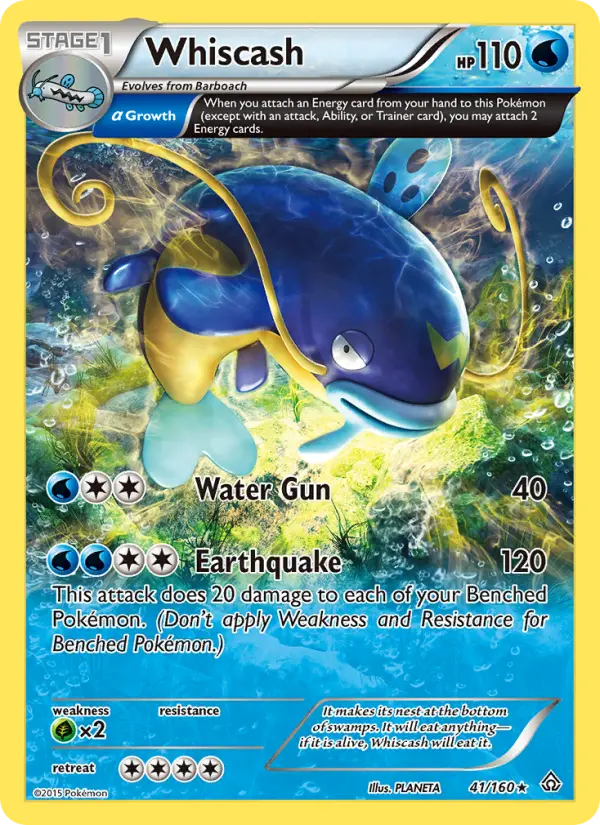 Whiscash Rare Pokemon card #41 from Primal Clash