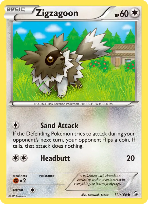 Zigzagoon Common Pokemon card #111 from Primal Clash