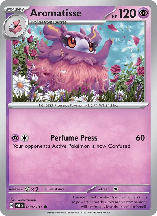 Aromatisse Common Pokemon card #039 from Prismatic Evolutions