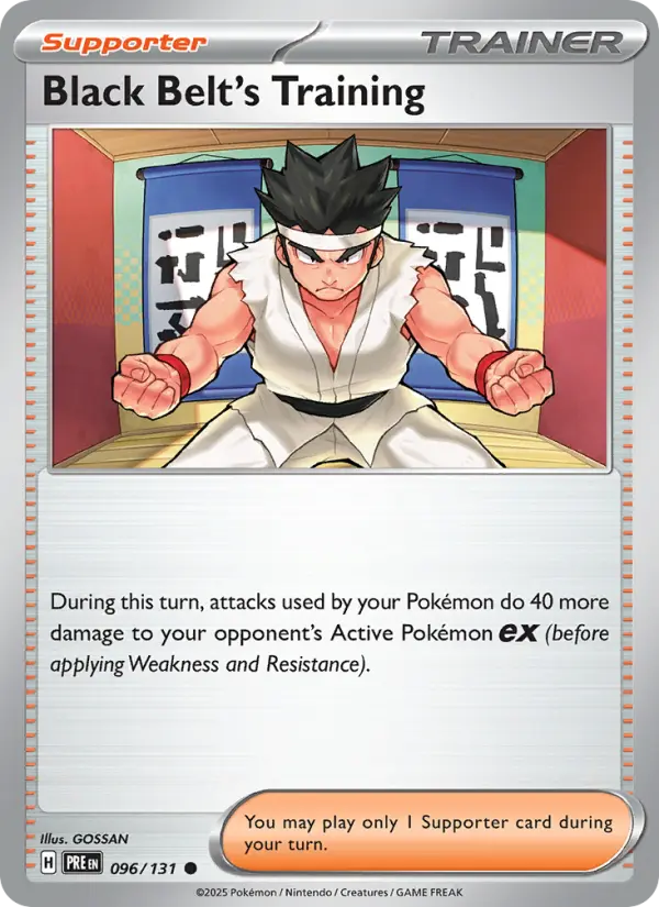 Black Belt's Training Common Pokemon card #096 from Prismatic Evolutions