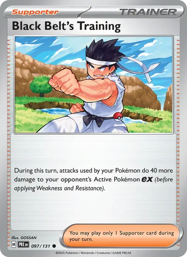 Black Belt's Training Common Pokemon card #097 from Prismatic Evolutions