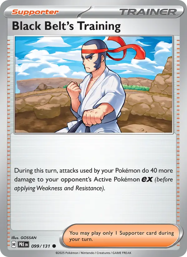 Black Belt's Training Common Pokemon card #099 from Prismatic Evolutions