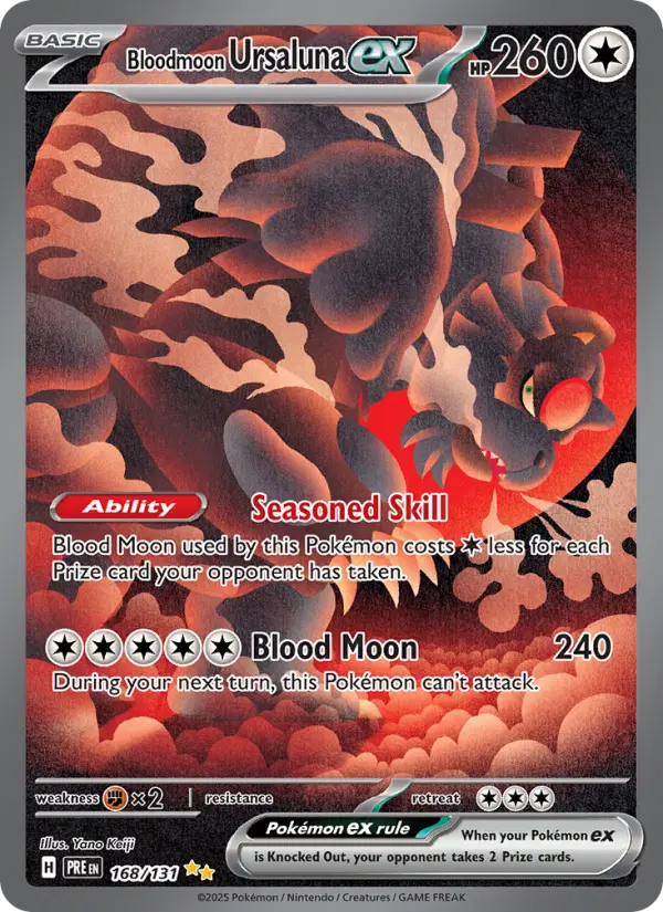Bloodmoon Ursaluna ex Special illustration rare Pokemon card #168 from Prismatic Evolutions