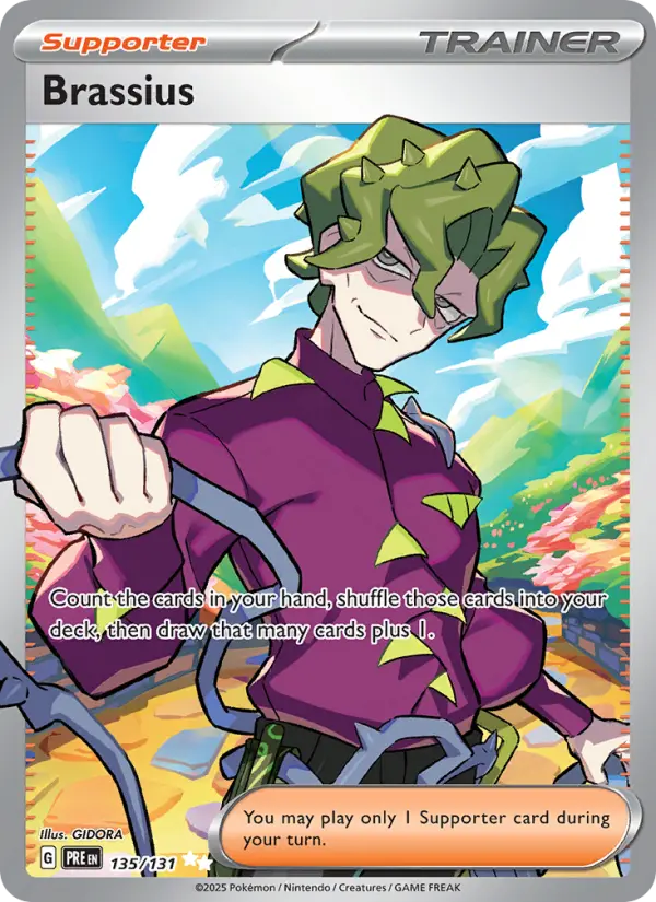 Brassius Ultra Rare Pokemon card #135 from Prismatic Evolutions