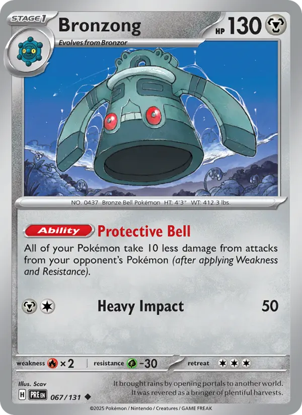 Bronzong Uncommon Pokemon card #067 from Prismatic Evolutions