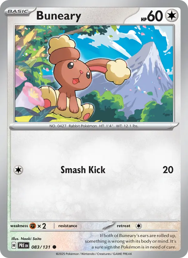 Buneary Common Pokemon card #083 from Prismatic Evolutions