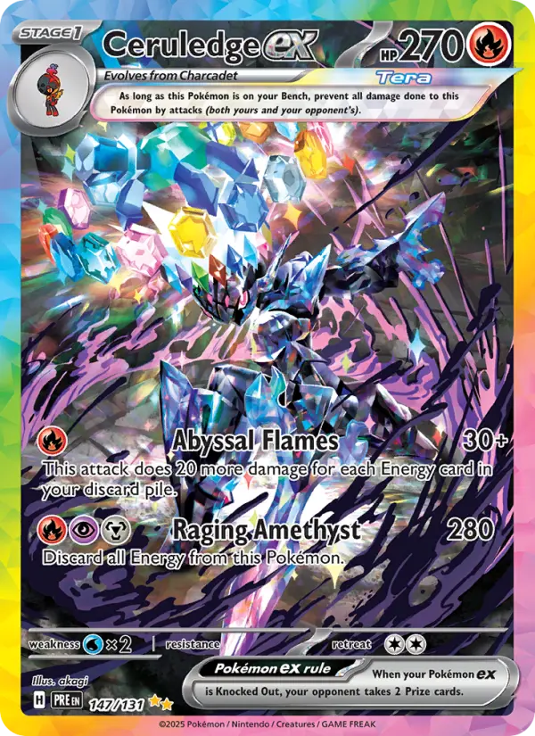 Ceruledge ex Special illustration rare Pokemon card #147 from Prismatic Evolutions