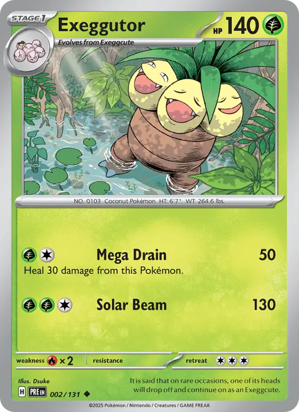 Exeggutor Uncommon Pokemon card #002 from Prismatic Evolutions