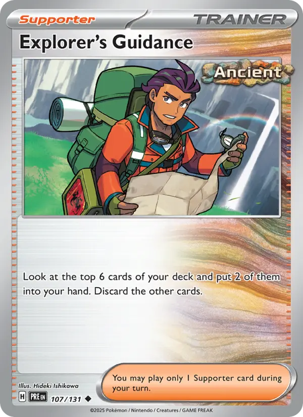 Explorer's Guidance Uncommon Pokemon card #107 from Prismatic Evolutions