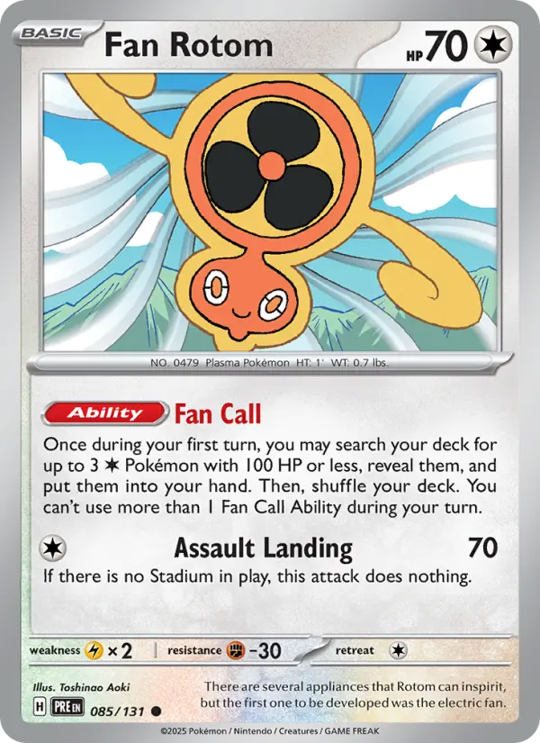 Fan Rotom Common Pokemon card #085 from Prismatic Evolutions