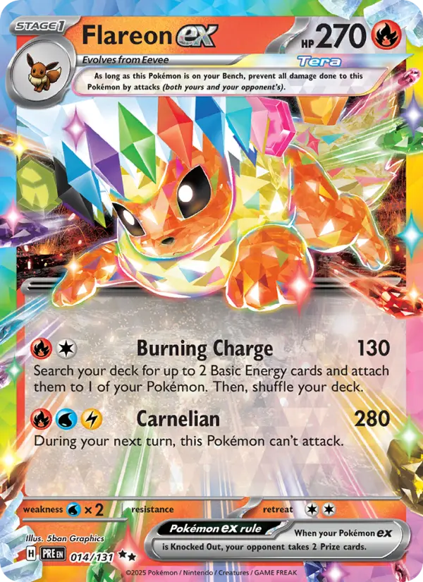 Flareon ex Double rare Pokemon card #014 from Prismatic Evolutions