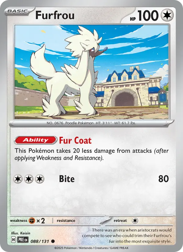 Furfrou Common Pokemon card #088 from Prismatic Evolutions