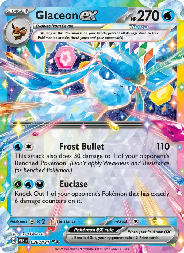 Glaceon ex Double rare Pokemon card #026 from Prismatic Evolutions