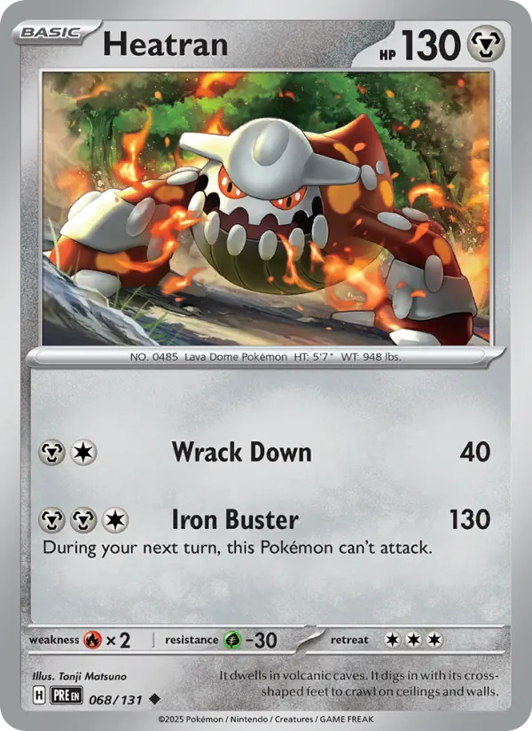 Heatran Uncommon Pokemon card #068 from Prismatic Evolutions
