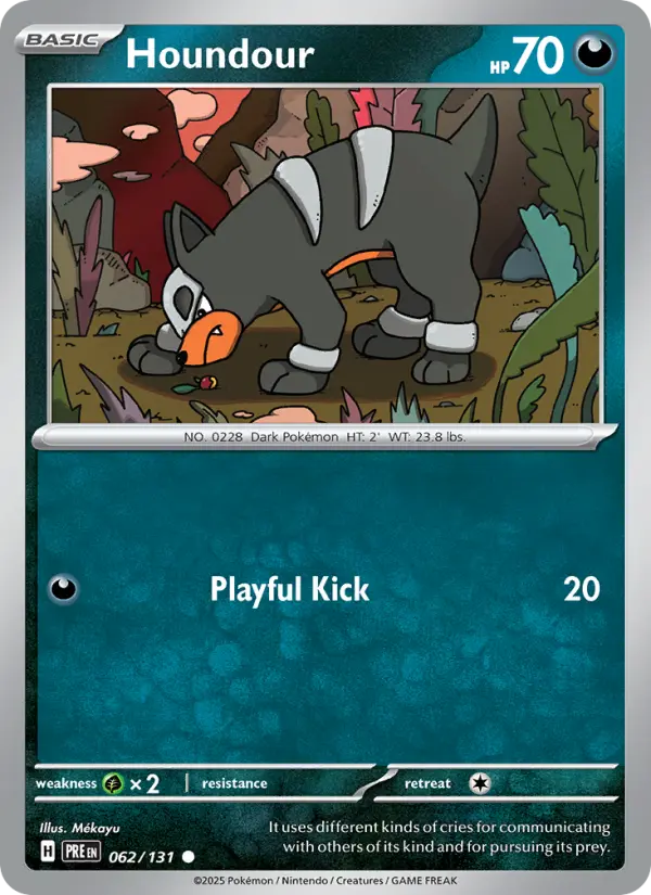 Houndour Common Pokemon card #062 from Prismatic Evolutions