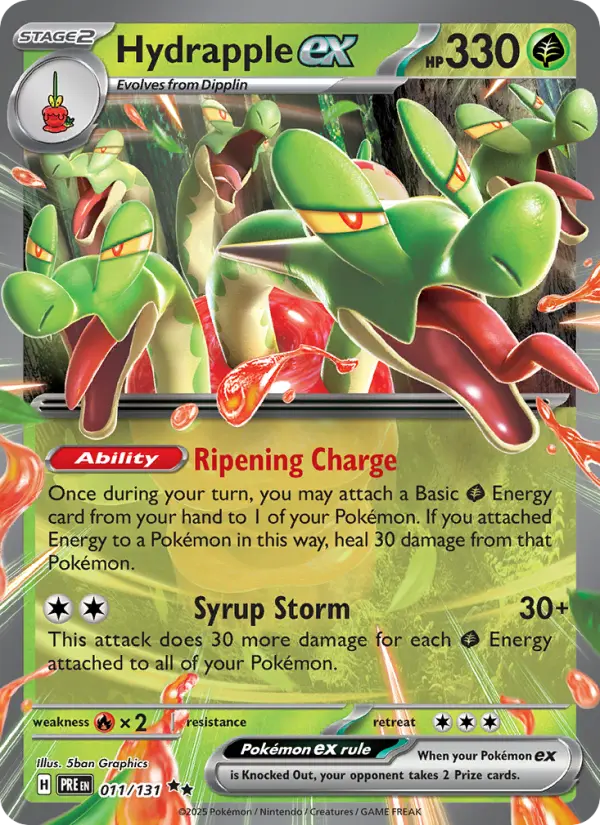 Hydrapple ex Double rare Pokemon card #011 from Prismatic Evolutions