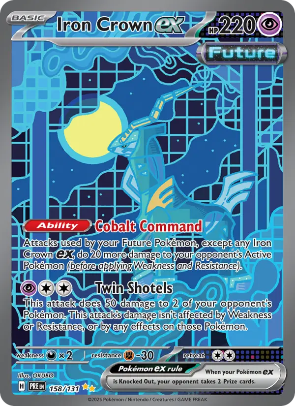 Iron Crown ex Special illustration rare Pokemon card #158 from Prismatic Evolutions