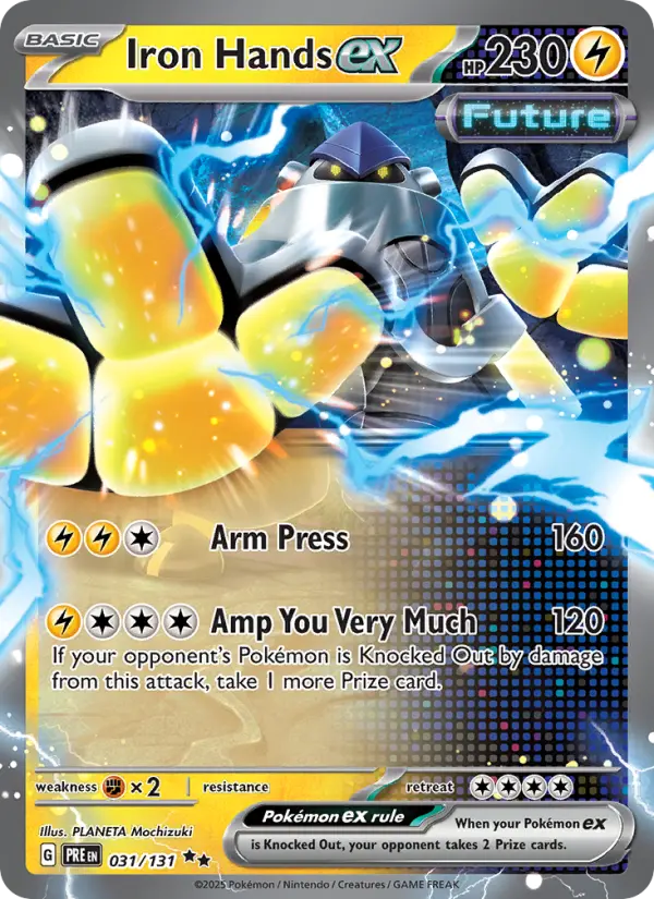 Iron Hands ex Double rare Pokemon card #031 from Prismatic Evolutions