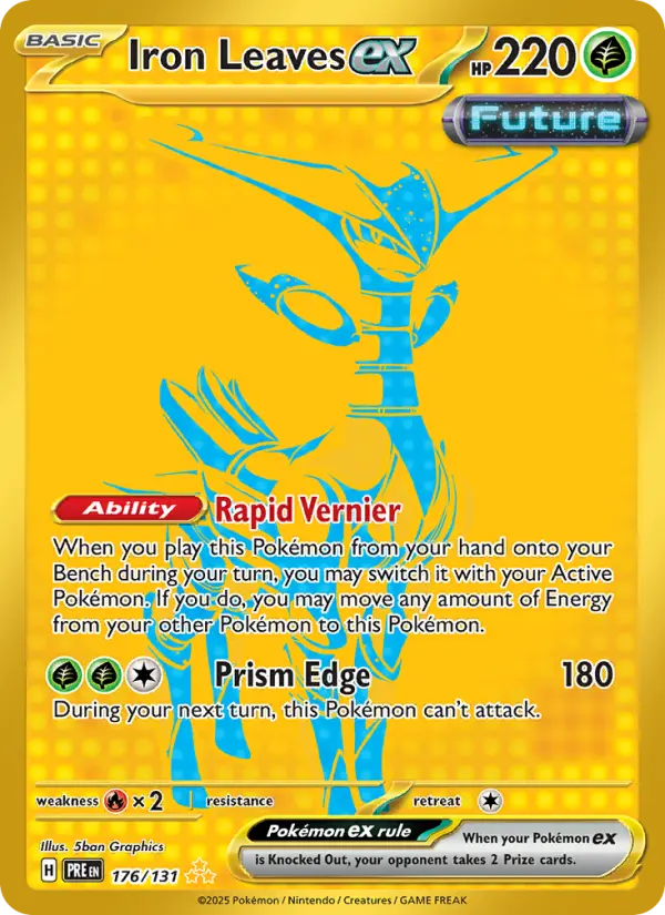 Iron Leaves ex Hyper rare Pokemon card #176 from Prismatic Evolutions