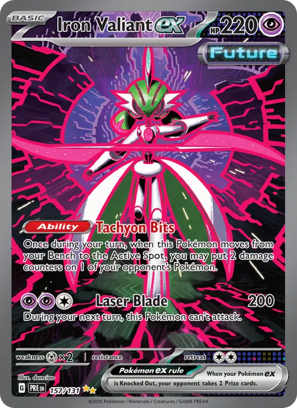 Iron Valiant ex Special illustration rare Pokemon card #157 from Prismatic Evolutions