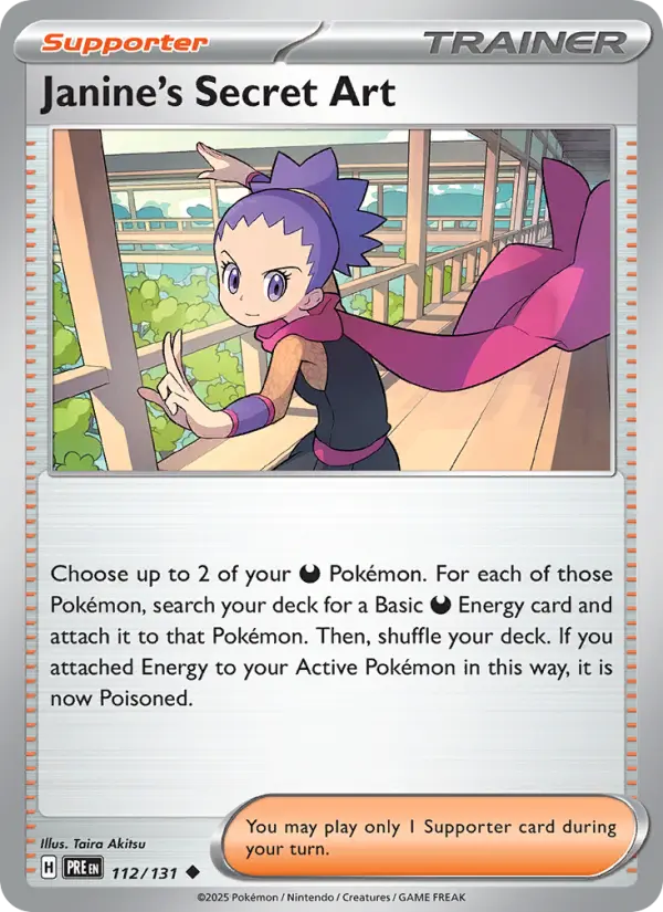 Janine's Secret Art Uncommon Pokemon card #112 from Prismatic Evolutions