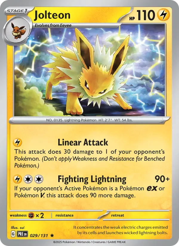 Jolteon Rare Pokemon card #029 from Prismatic Evolutions